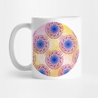 Teardrop Concentric Circle Pattern (Pink,Yellow) Mug